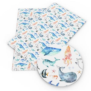 Sea Life Faux Leather Fabric Sheets