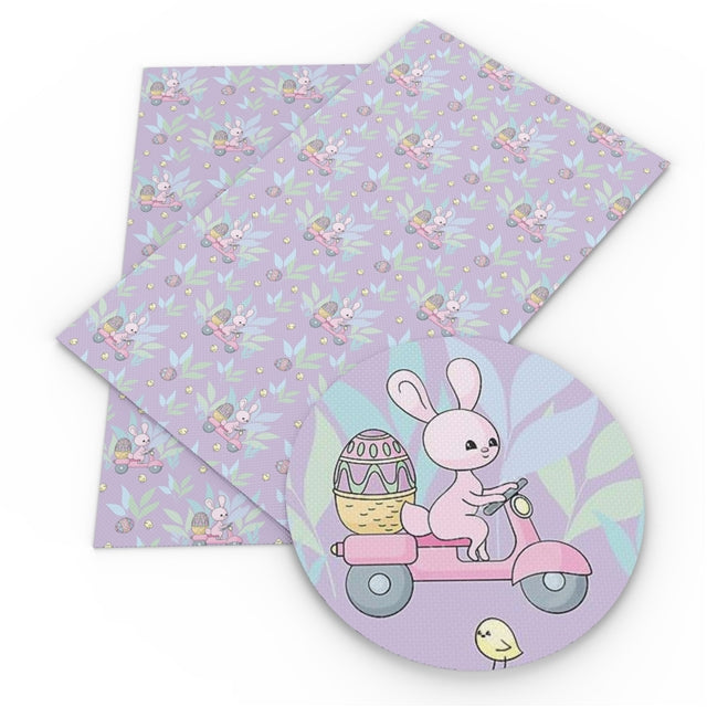 Moped Bunny Faux Leather Fabric Sheets