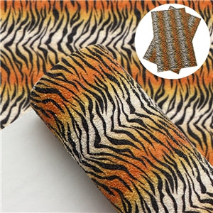 Tiger Print Chunky Glitter Fabric Sheets