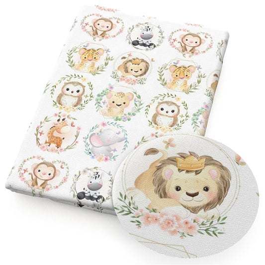 Baby Animals Faux Leather Fabric Sheets