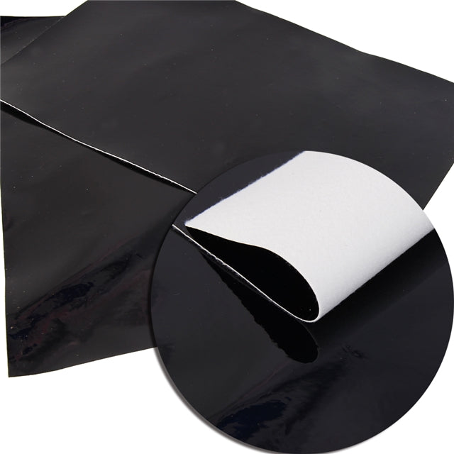 Black Mirrored Faux Leather Fabric Sheets