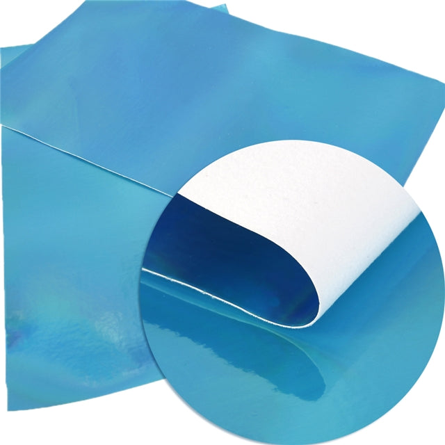 Blue Mirrored Faux Leather Fabric Sheets