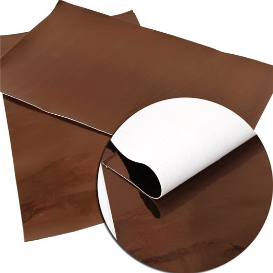 Brown Mirrored Faux Leather Fabric Sheets