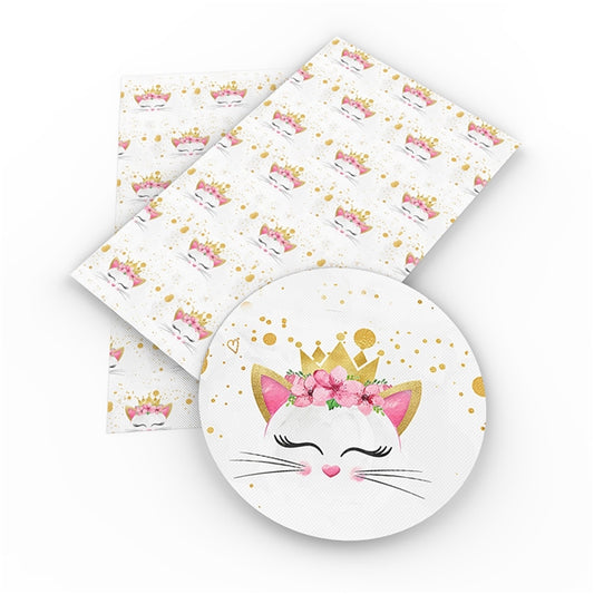 Cat-itude Princess Faux Leather Fabric Sheets