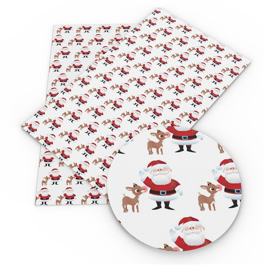 Christmas Friends Faux Leather Fabric Sheets