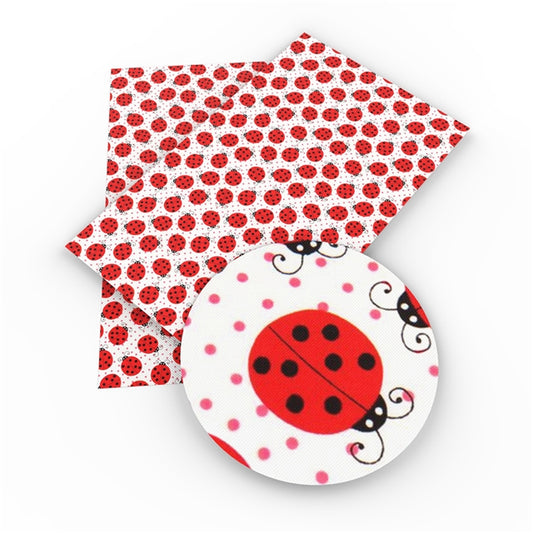 Ladybug Fine Glitter Faux Leather Fabric Sheets