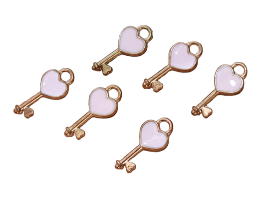 Pink Heart Key Embellishment