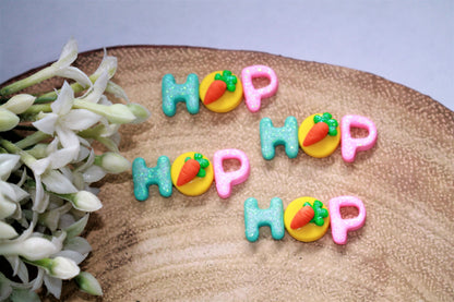 HOP! With Carrot Flat Back Clay Embellishment