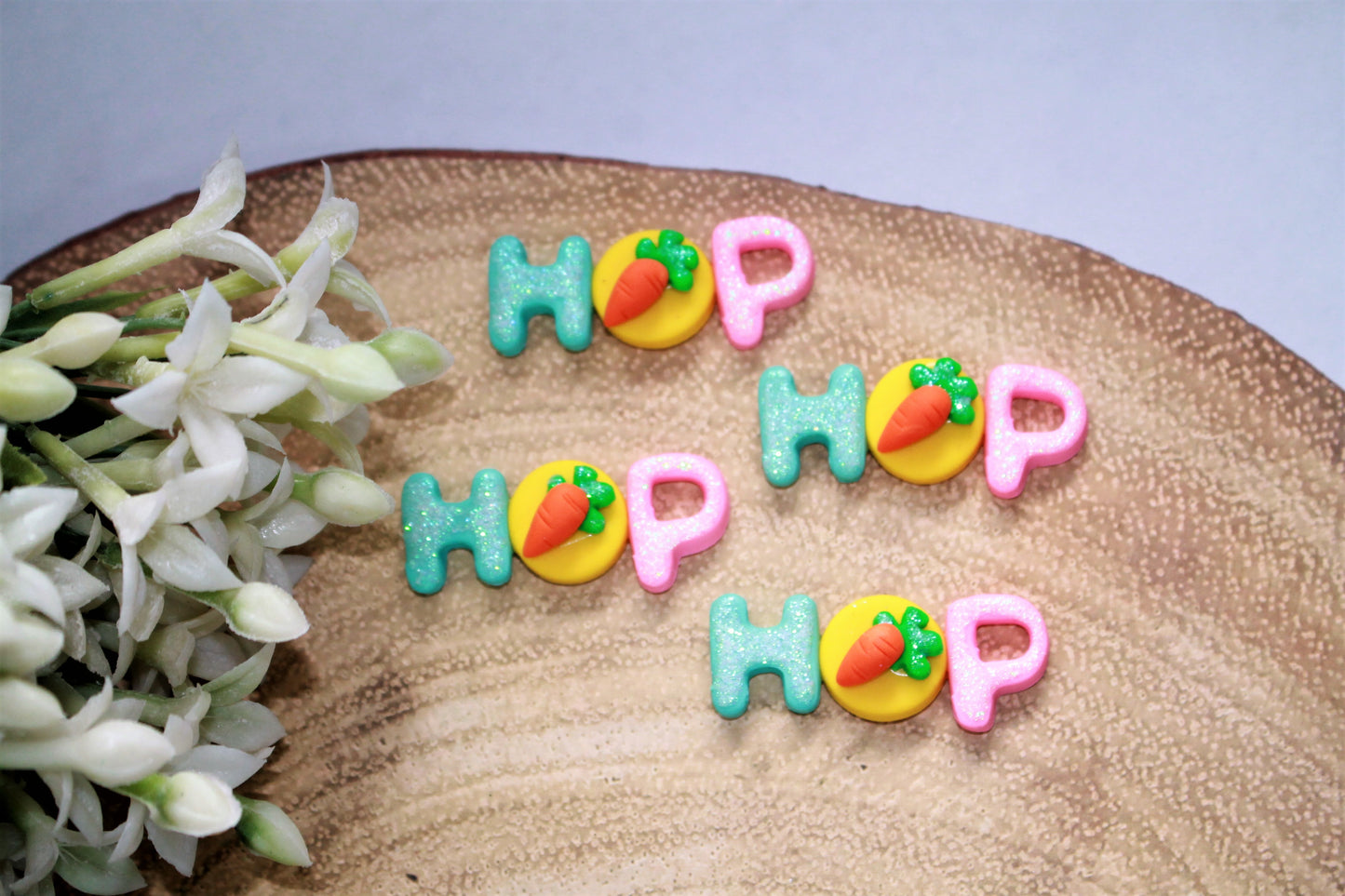 HOP! With Carrot Flat Back Clay Embellishment