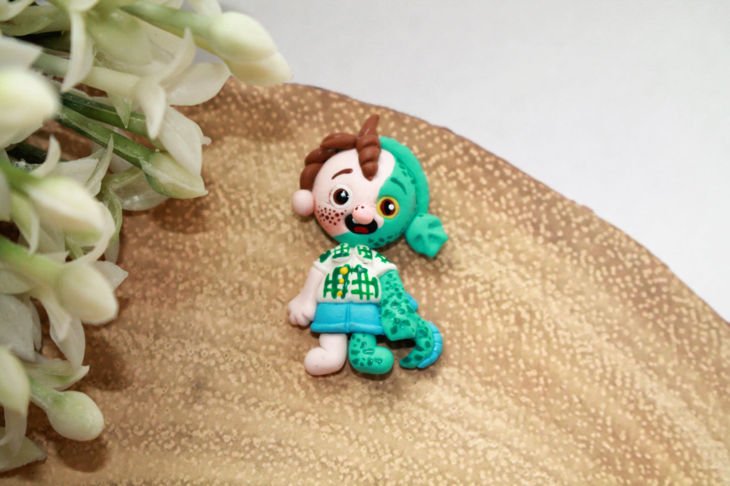 Boy Character Flat Back Clay Embellishment