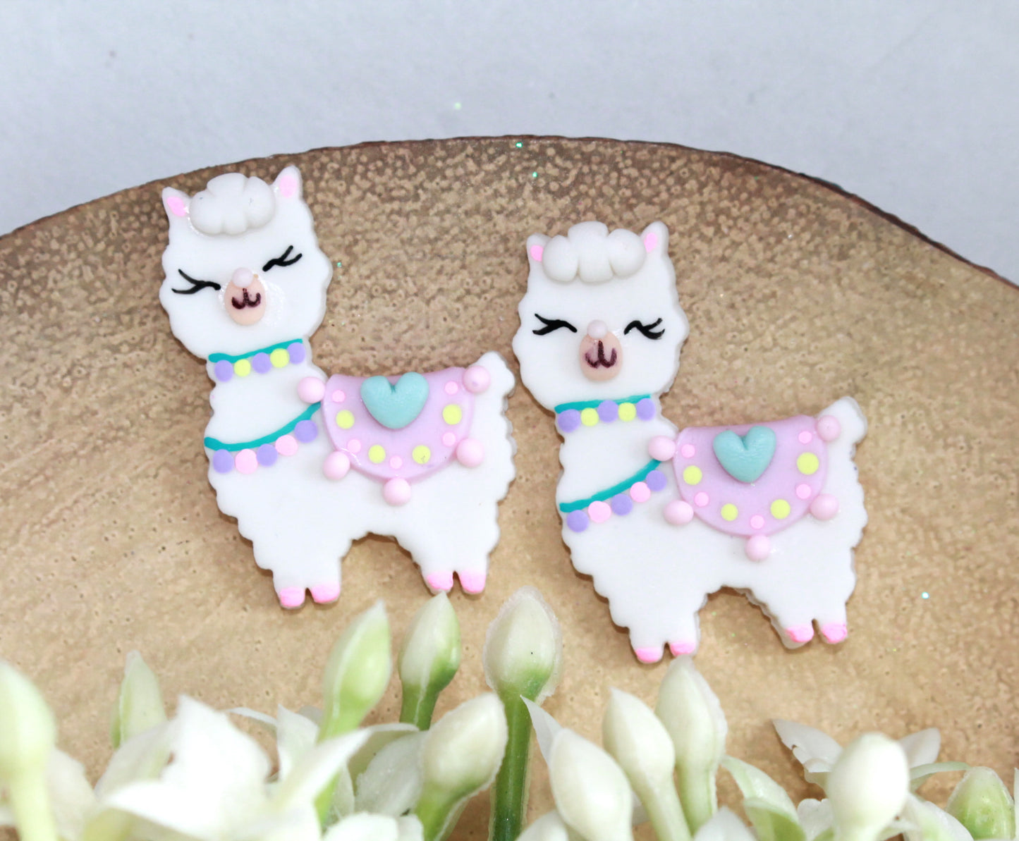 Cute Llama Flat Back Clay Embellishment