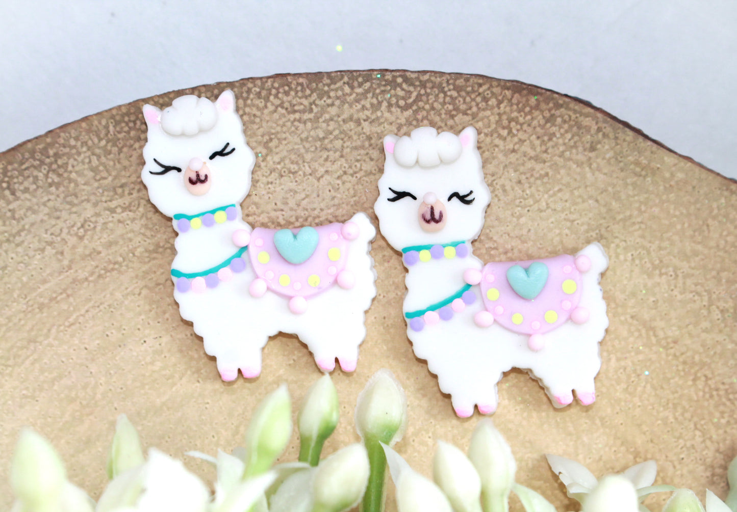 Cute Llama Flat Back Clay Embellishment