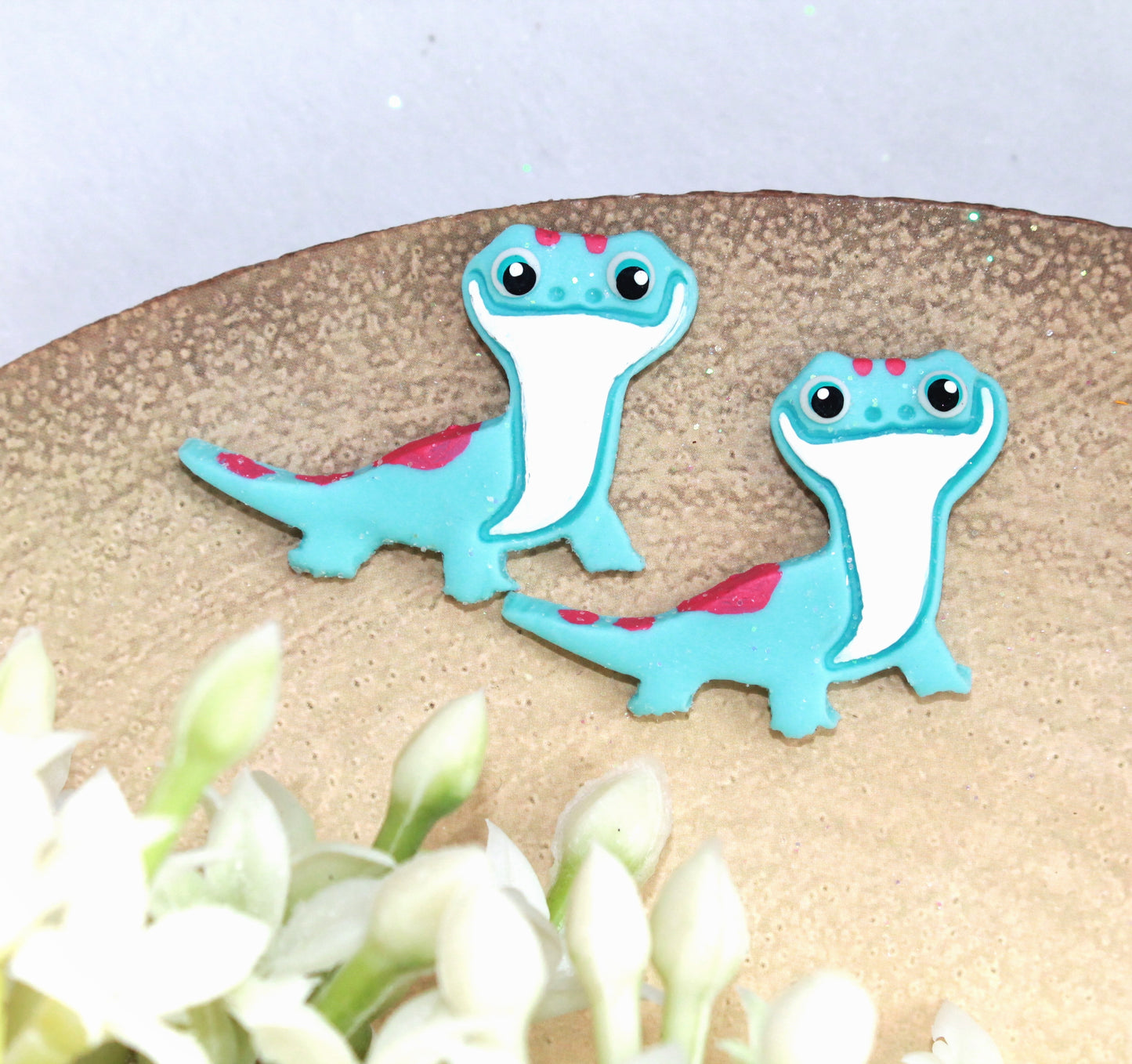 Blue Lizard Flat Back Clay Embellishment