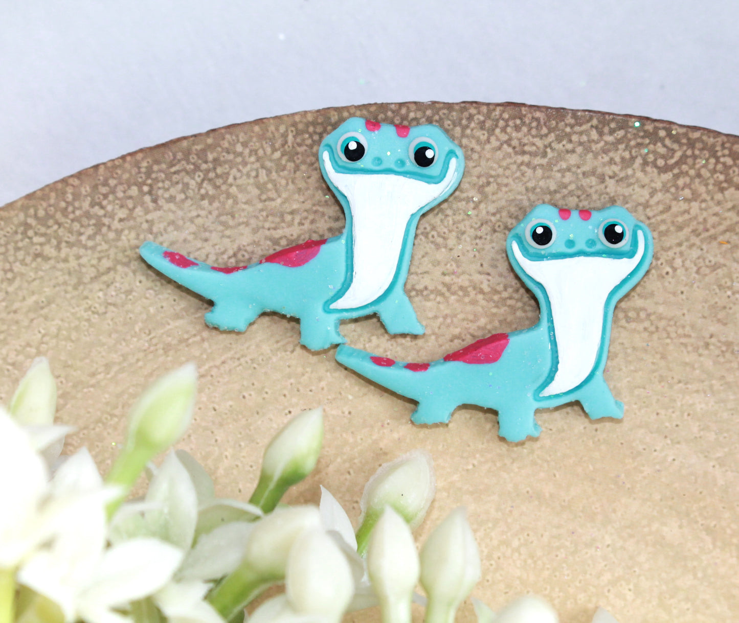 Blue Lizard Flat Back Clay Embellishment