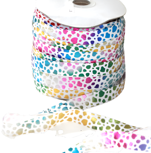 Rainbow Dots Elastic Ribbon