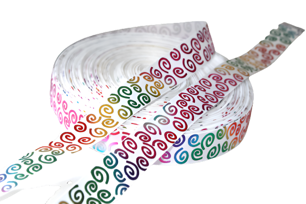 Rainbow Swirls Elastic Ribbon