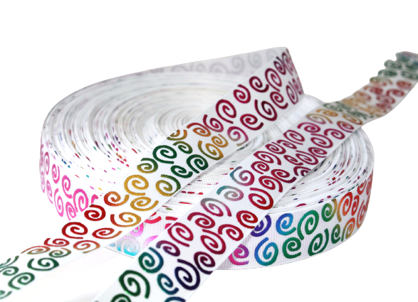 Rainbow Swirls Elastic Ribbon