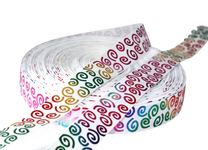 Rainbow Swirls Elastic Ribbon