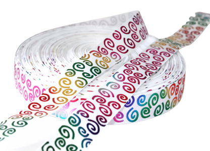 Rainbow Swirls Elastic Ribbon