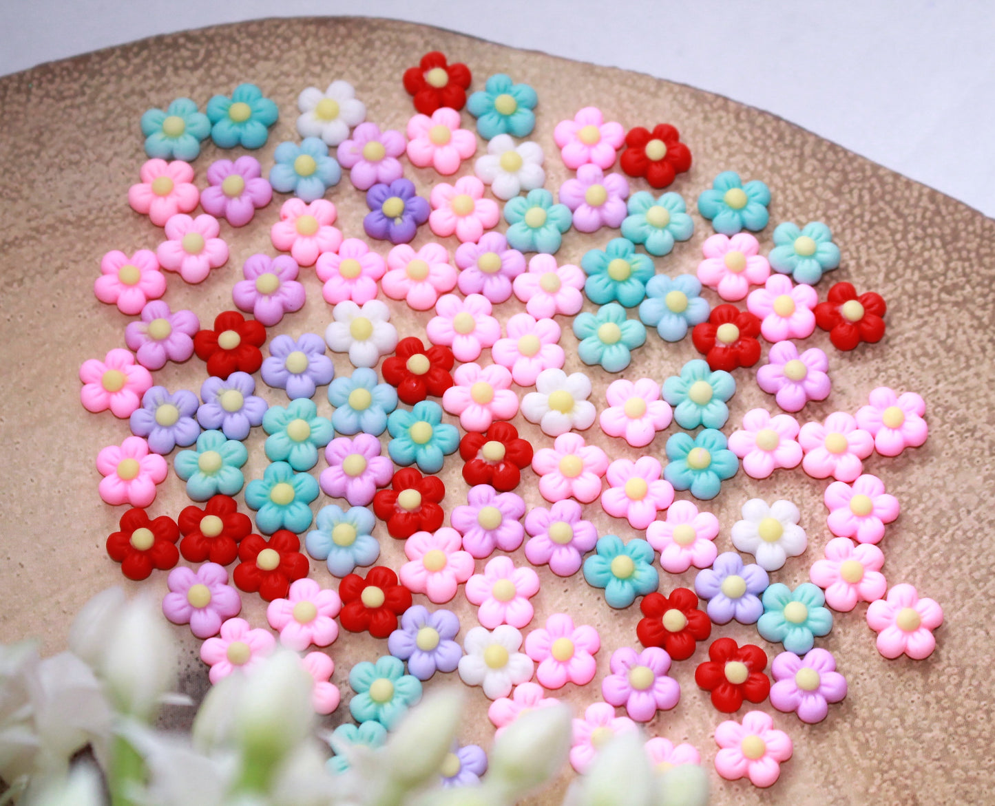 Flower Flat Back Clay Embellishment