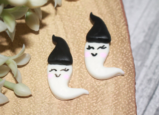 Happy Ghost Flat Back Clay Embellishment