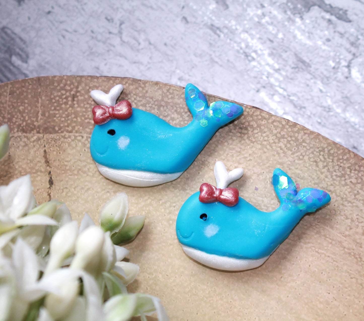 Winnie Whale Flat Back Clay Embellishment