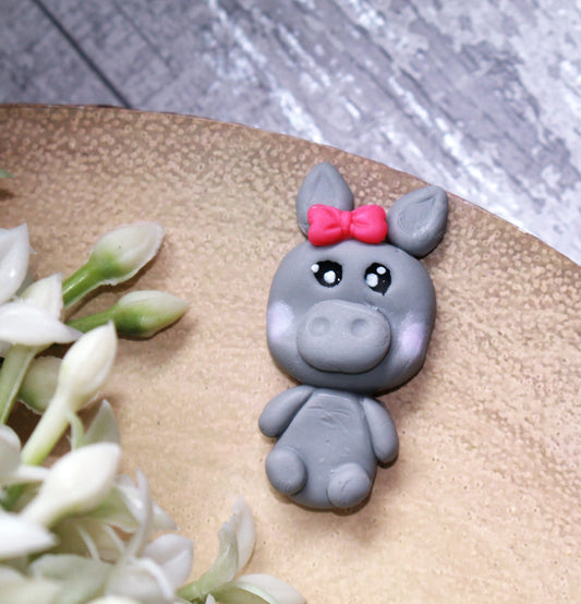 Whoopsie Donkey Flat Back Clay Embellishment