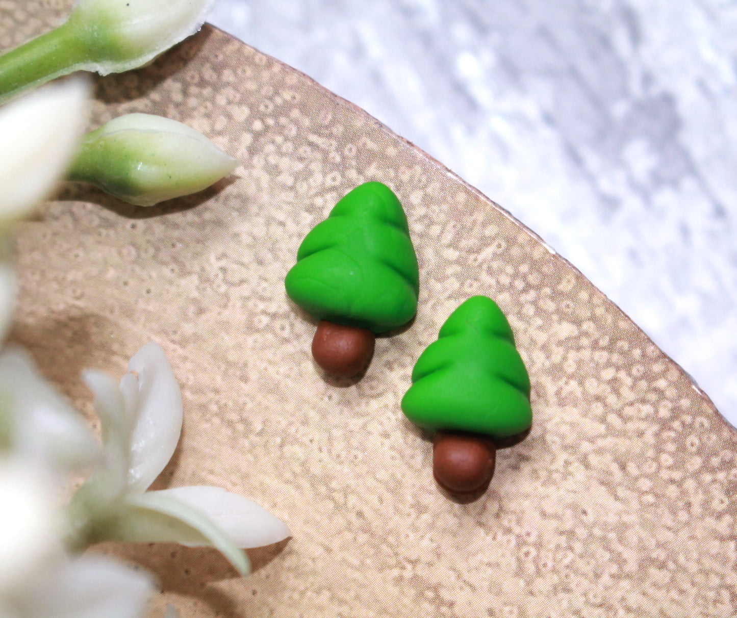 Mini Christmas Tree Flat Back Clay Embellishment