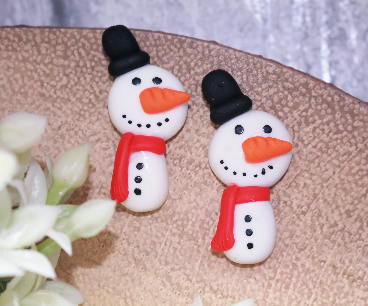 Snowman Flat Back Clay Embellishment