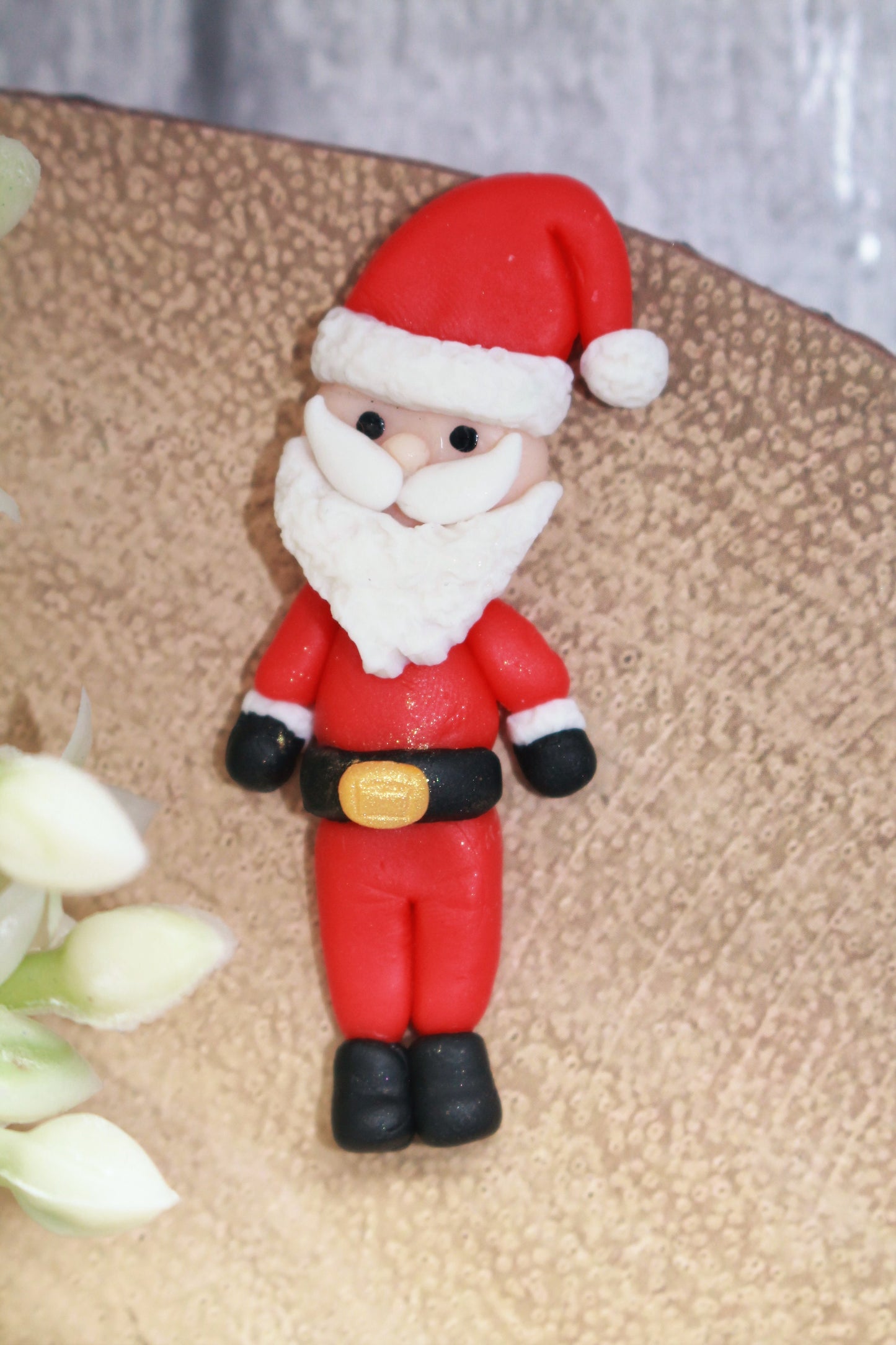 Santa Flat Back Clay Embellishment