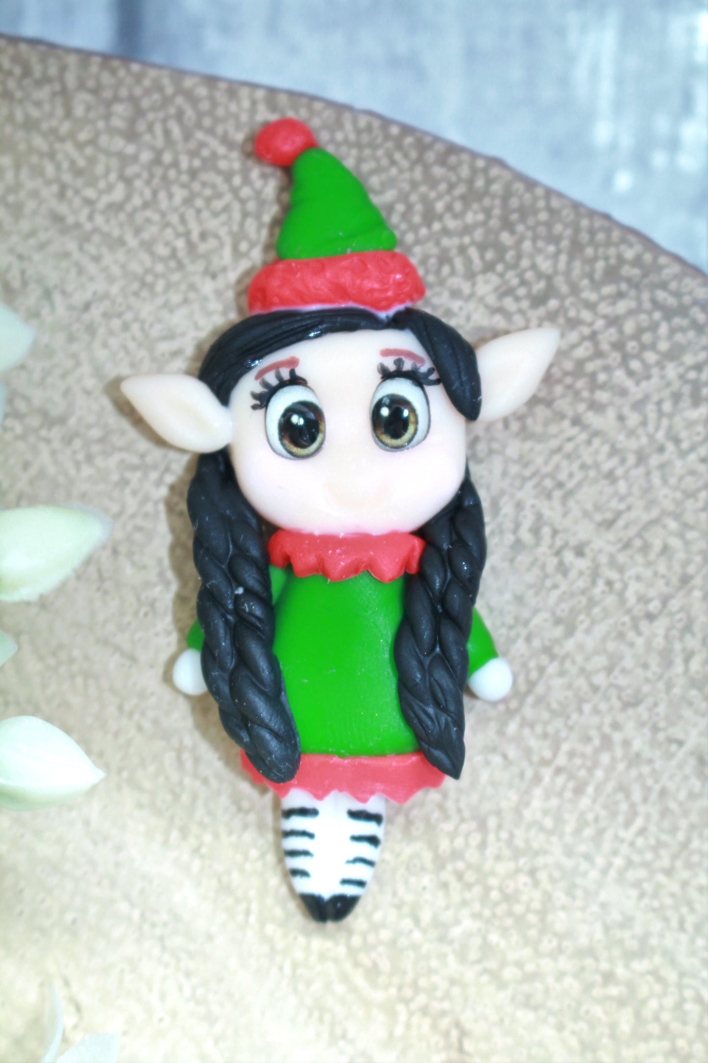 Elf Girl Flat Back Clay Embellishment