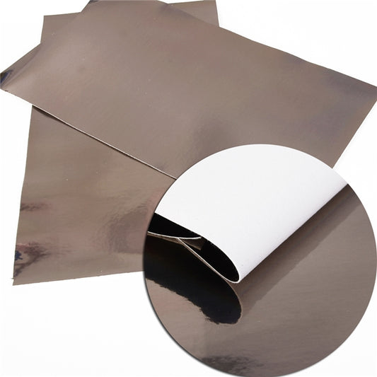 Light Brown Mirrored Faux Leather Fabric Sheets