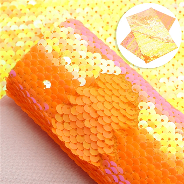 Orange Reversible Sequin Fabric Sheets