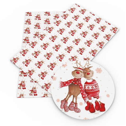 Reindeer Love Faux Leather Fabric Sheets