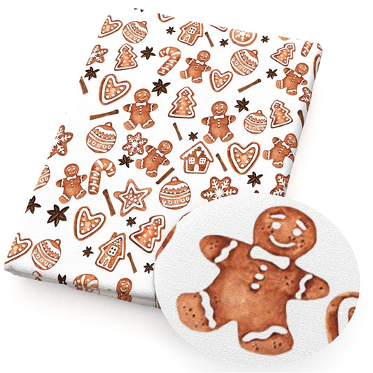 The Gingerbread Man Fine Glitter Faux Leather Fabric Sheets