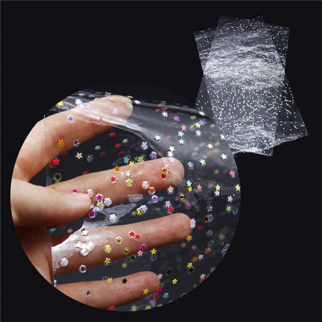 Multi Coloured Stars Sequin Transparent Sheets