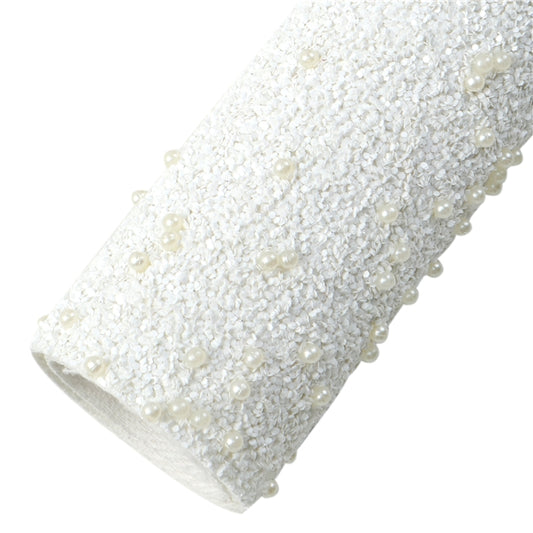 Snow Beads Chunky Glitter Faux Fabric Leather Sheets