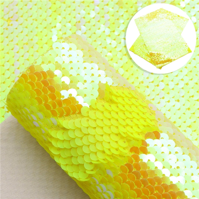 Yellow Reversible Sequin Fabric Sheets