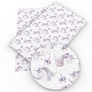 Magical Unicorn Head Faux Leather Fabric Sheets