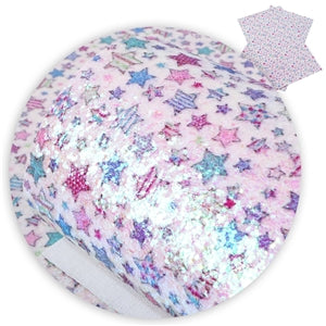 Glitter Stars Faux Leatherette Sheets