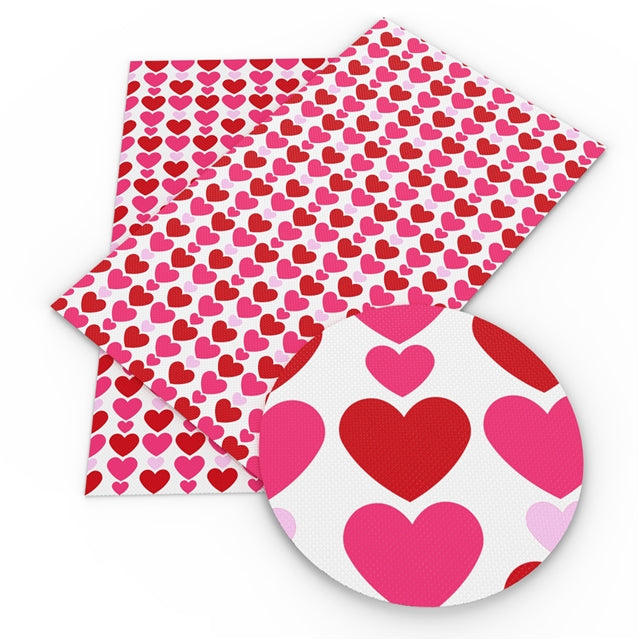 Big Heart Faux Leather Fabric Sheets