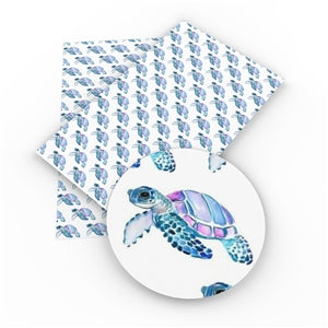 Sea Turtle Faux Leather Fabric Sheets