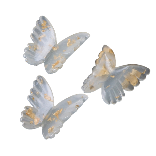 White Foil Butterfly Flat Back Embellishment