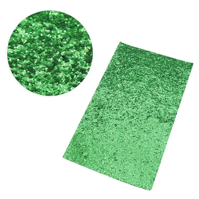 Lush Grass Green Chunky Glitter Faux Leather Fabric Sheets