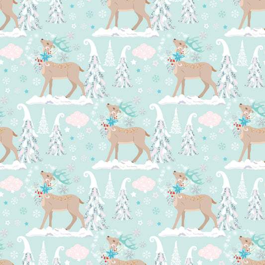 Ice Reindeer Leather Fabric Sheets