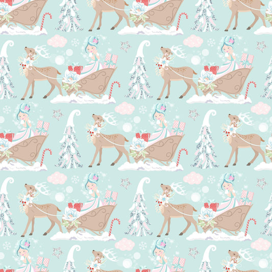 Reindeer & Ice Queen Faux Leather Fabric Sheets