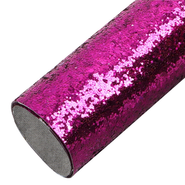 Purple Red Chunky Glitter Faux Leather Fabric Sheets