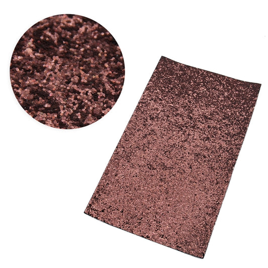 Red Brown Chunky Glitter Faux Leather Fabric Sheets